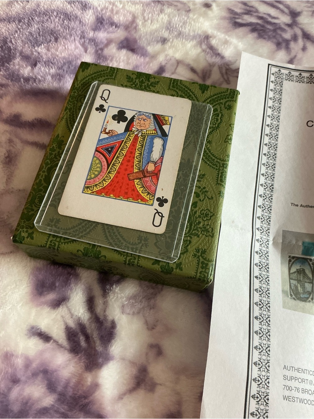 Authentic Tiffany & Co. Queen of Clubs Playing Card w/ COA